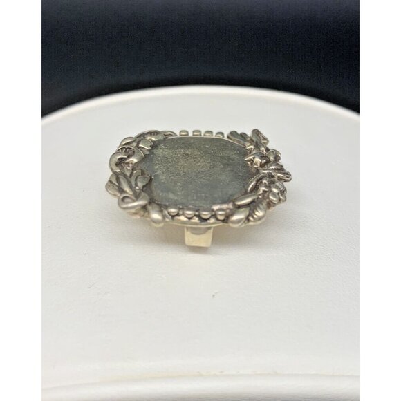 VINTAGE 1994 DESIGNER ANDREA BARNET Sterling Silver Ornate Scroll Frame Pendant - Picture 3 of 6